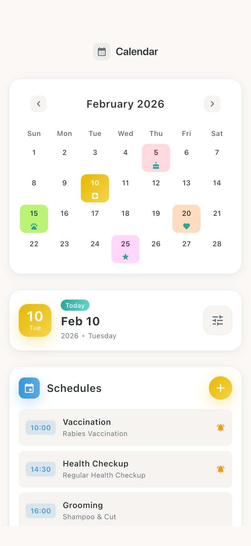 Calendar schedule management